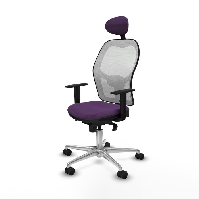 PIQUERAS Y CRESPO Silla de oficina Jorquera Morada y Blanca con Mecanismo Sincro PIQUERAS Y CRESPO Silla de oficina Jorquera Morada y Blanca con Mecanismo Sincro