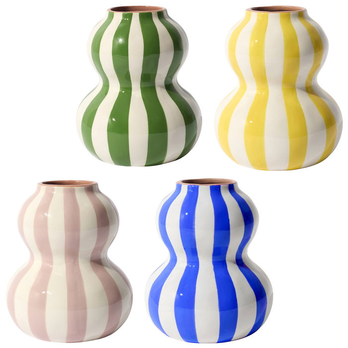 Home Deco Factory Jarrón Dolce Vita, 15 cm de altura, colores surtidos (amarillo, azul, rosa, verde)