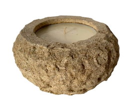 DKD Home Decor Vela Piedra Cera Parafina Beige 18x18x15