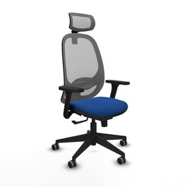PIQUERAS Y CRESPO Silla de oficina Cilanco con mecanismo Sincro, Azul y Gris