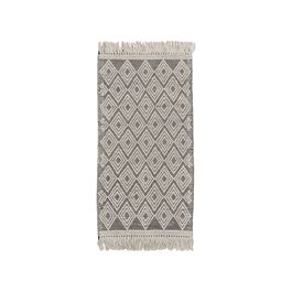 Alfombra Blanco-Negro Tejido Decoración 80 X 150 cm