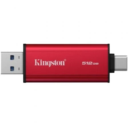Kingston SPSD/512GB Disco Externo SSD Portable Dual 512GB USB Tipo-C y USB 3.2 Rojo