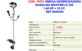 Montmelo Desbrozadora de Gasolina 33 CC 1,48 HP