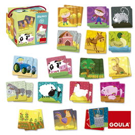 Goula 53414 - Juego Memoria Loto Animales de la Granja en Español, 34 Piezas de Cartón de Calidad para Niños +3 Años