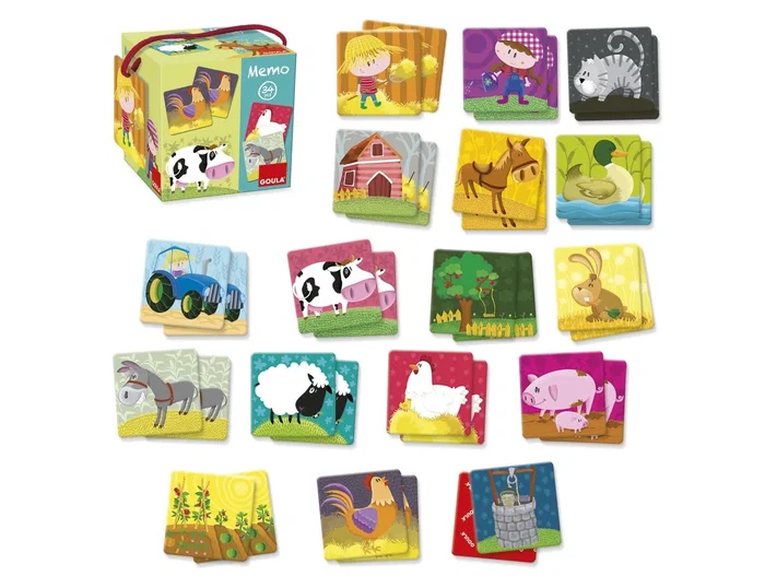 GOULA Memo Loto Granja Animales con piezas XL