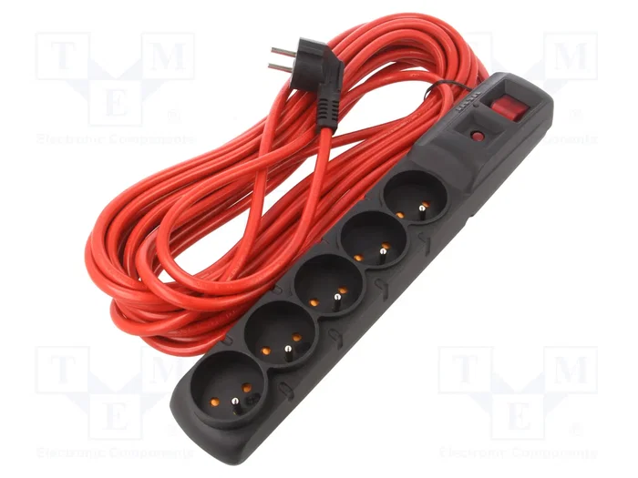 Acar F5 Power Regleta de protección 5 tomas 10.0m 16A negro