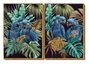 DKD Home Decor Cuadro Tropical Azul Negro 3.5 x 70 x 50 cm (2 Unidades)