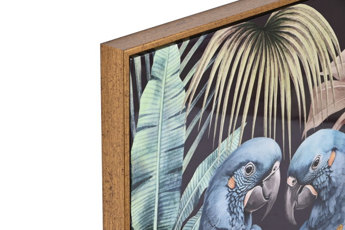 DKD Home Decor Cuadro Tropical Azul Negro 3.5 x 70 x 50 cm (2 Unidades)