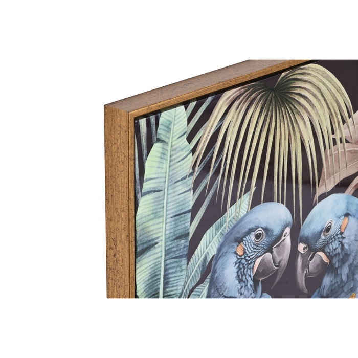 DKD Home Decor Cuadro Tropical Azul Negro (2 Unidades) 3.5 x 70 x 50 cm