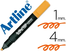 Artline Rotulador Fluorescente EK-660 Naranja Punta Biselada Trazo 1-5 mm