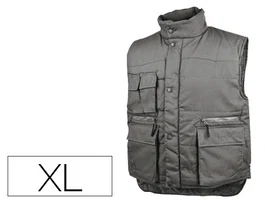 Deltaplus Chaleco Multibolsillos con Cremallera y Protege Riñones Gris Verde Talla XL