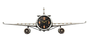 DKD Home Decor Reloj de Pared Metal Avión Plateado