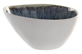DKD Home Decor Bol de Gres Esmaltado Azul 16x12x9 cm (Pack de 12)