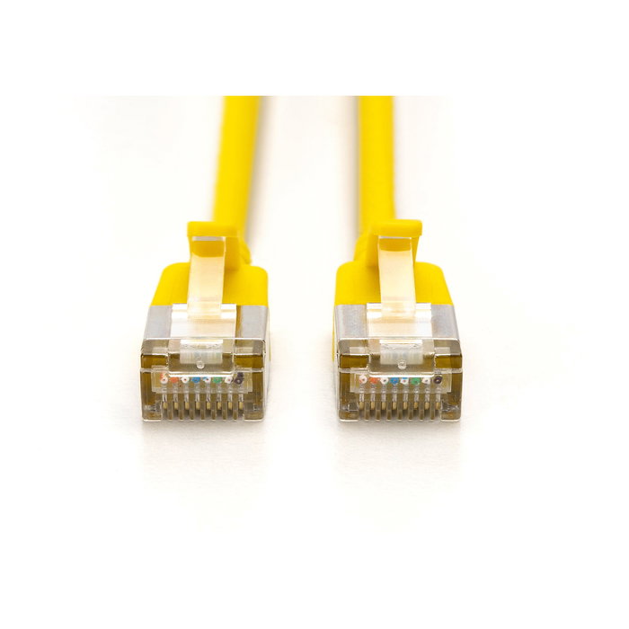 Digitus Patch Cord Cable Ethernet Red CAT 6A F/FTP RJ45, 2 m, Slim Design, Color Amarillo