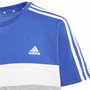 Camiseta de Manga Corta Infantil Adidas 3S Tib Azul