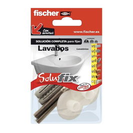 Fischer Kit Fijación Lavabos 569818 Solufix para Baño con Tacos y Espárragos