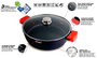 WECOOK Cazuela Baja EcoStone 36 cm con Tapa de Aluminio Fundido