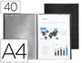 Liderpapel Carpeta Escaparate 37935 Polipropileno DIN A4 Negro Opaco 40 Fundas