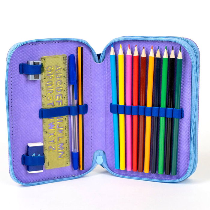 CERDÁ Plumier Doble Stitch Disney Poliester y PVC 12.5x19.5x4.5cm