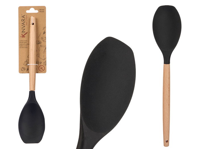 Kinvara Cuchara Sopera Negra Mango Madera 6.5x32x2 cm (Set de 24) Kinvara Cuchara Sopera Negra Mango Madera 6.5x32x2 cm (Set de 24)