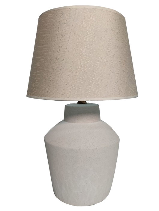 DKD Home Decor Lámpara de Sobremesa Shabby Blanco Porcelana y Algodón