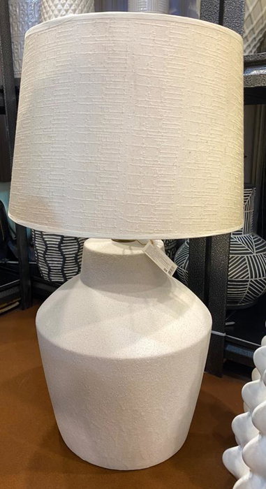 DKD Home Decor Lámpara Sobremesa Shabby Blanco Porcelana Algodón 40 x 62 x 40 cm