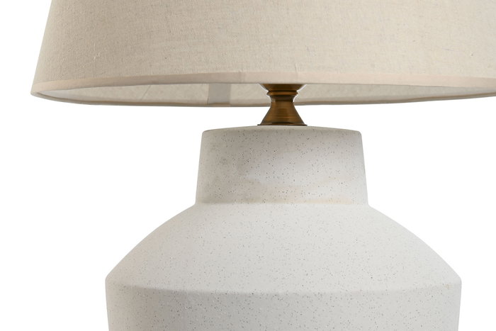 DKD Home Decor Lámpara Sobremesa Shabby Blanco Porcelana Algodón 40 x 62 x 40 cm