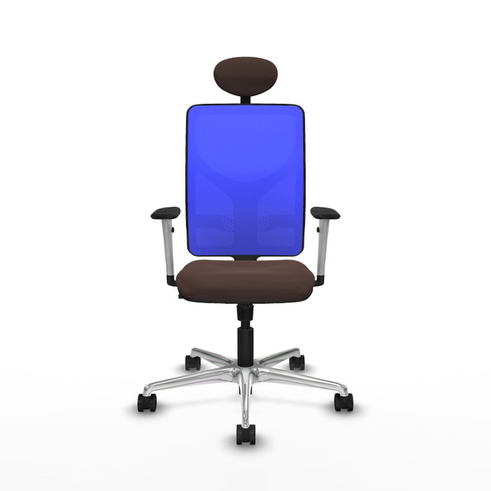 PIQUERAS Y CRESPO Silla de oficina Motilla con mecanismo Sincro, azul y marrón oscuro PIQUERAS Y CRESPO Silla de oficina Motilla con mecanismo Sincro, azul y marrón oscuro
