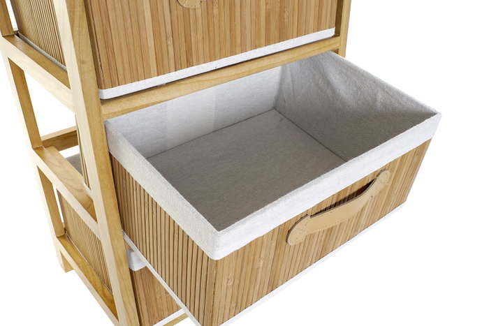 DKD Home Decor Cajonera Bambú Natural 3 Cajones 32 x 63 x 42 cm