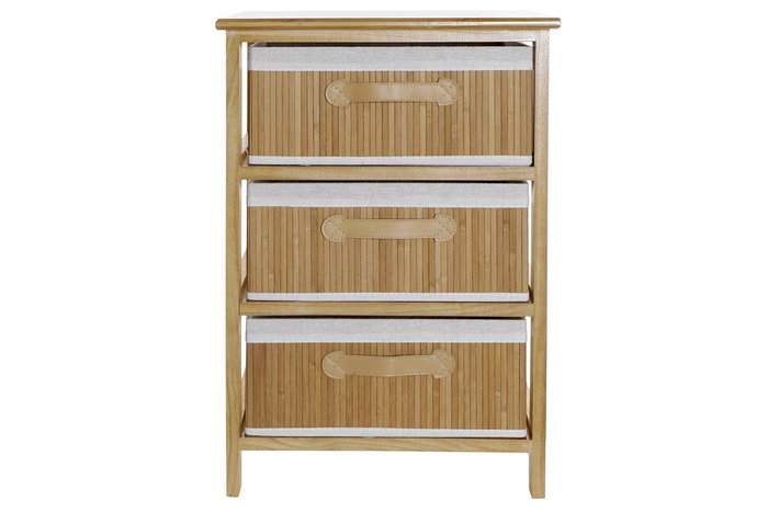 DKD Home Decor Cajonera Bambú Natural 3 Cajones 32 x 63 x 42 cm