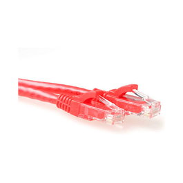 ACT Cable de parche CAT6 U/UTP de 1.5 metros, Rojo con conectores RJ45 snagless