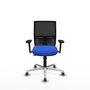 PIQUERAS Y CRESPO Silla de oficina Yunquera con mecanismo Sincro/Traslack, Azul y Negro