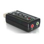 DeLOCK USB 2.0 Sound 7.1 Externo, 2x 3,5 mm, Negro, Adaptador de Sonido
