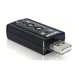 DeLOCK USB 2.0 Sound 7.1 Externo, 2x 3,5 mm, Negro, Adaptador de Sonido