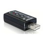 DeLOCK USB 2.0 Sound 7.1 Externo, 2x 3,5 mm, Negro, Adaptador de Sonido