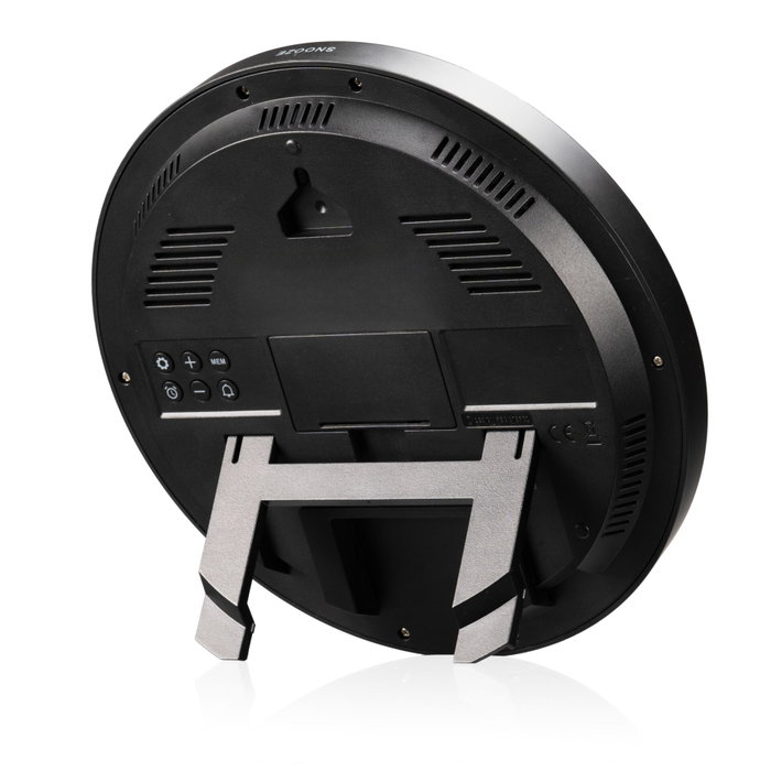Kienzle Reloj de pared digital con control por radio DCF y temperatura, negro Kienzle Reloj de pared digital con control por radio DCF y temperatura, negro
