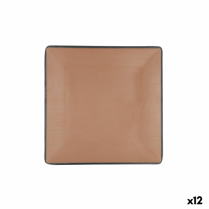 Bidasoa Plato Llano Bicolor Gio Negro 21,5x21,5 cm (12 Unidades)