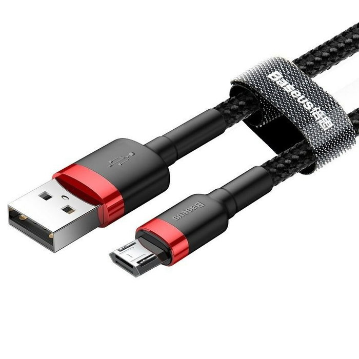 Baseus Cable Cafule USB a microUSB 1.5A 2m Rojo-Negro
