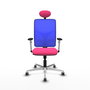 PIQUERAS Y CRESPO Silla de oficina Motilla con mecanismo Sincro, Rosa y Azul