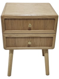DKD Home Decor Mesita de Noche Haiarts MD Pino y MDF Natural
