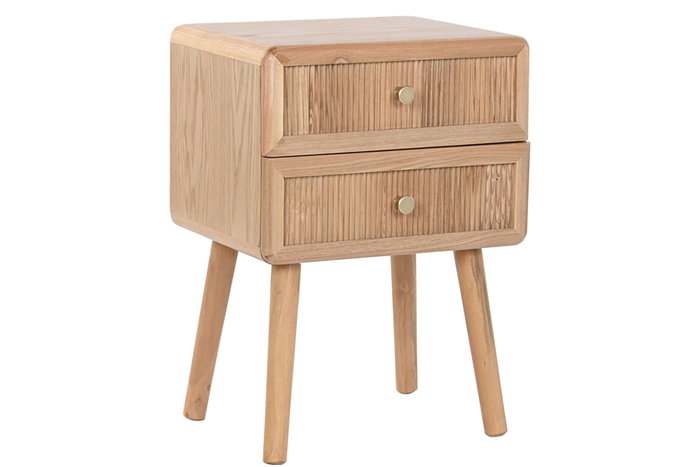 DKD Home Decor Mesita de Noche Haiarts MD Pino y MDF Natural DKD Home Decor Mesita de Noche Haiarts MD Pino y MDF Natural