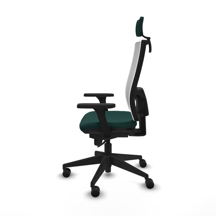 PIQUERAS Y CRESPO Silla de oficina Horna con mecanismo Sincro, Verde botella y Blanco PIQUERAS Y CRESPO Silla de oficina Horna con mecanismo Sincro, Verde botella y Blanco