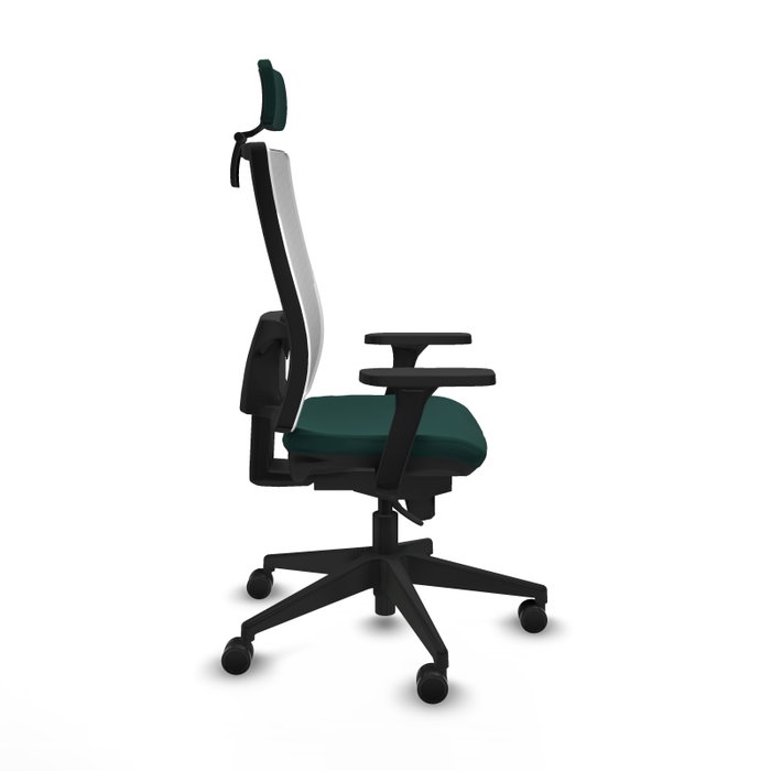 PIQUERAS Y CRESPO Silla de oficina Horna con mecanismo Sincro, Verde botella y Blanco PIQUERAS Y CRESPO Silla de oficina Horna con mecanismo Sincro, Verde botella y Blanco