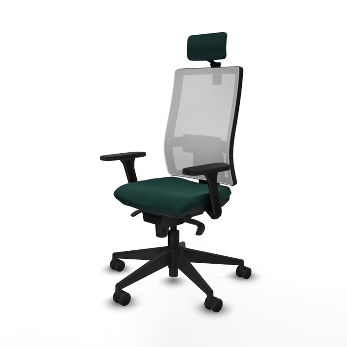 PIQUERAS Y CRESPO Silla de oficina Horna con mecanismo Sincro, Verde botella y Blanco PIQUERAS Y CRESPO Silla de oficina Horna con mecanismo Sincro, Verde botella y Blanco