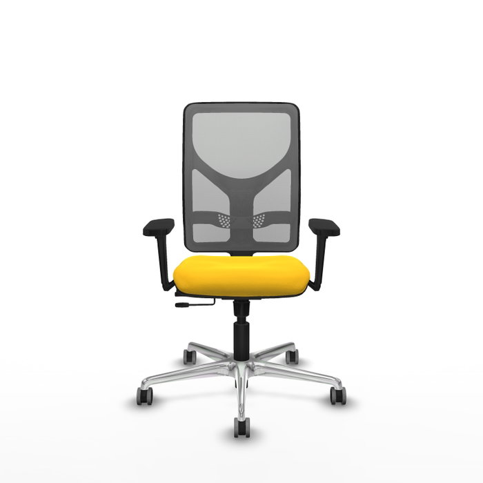 PIQUERAS Y CRESPO Silla de oficina Motilla con mecanismo Sincro/Traslack, Amarillo y Gris