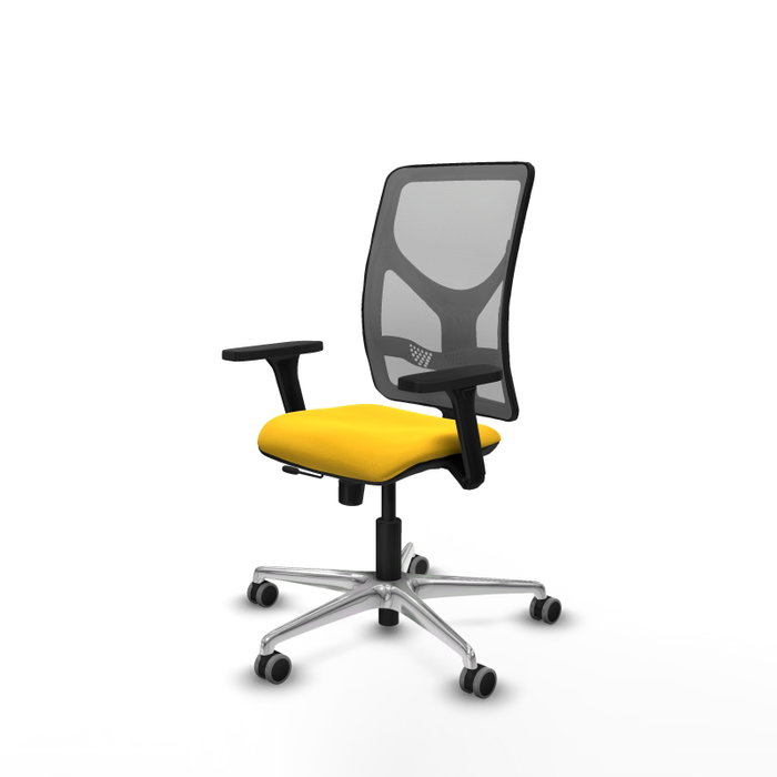 PIQUERAS Y CRESPO Silla de oficina Motilla con mecanismo Sincro/Traslack, Amarillo y Gris