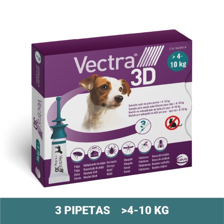 Vectra 3D Spot-on para Perros 4-10 kg, 3 Pipetas Vectra 3D Spot-on para Perros 4-10 kg, 3 Pipetas