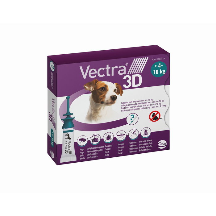 Vectra 3D Spot-on para Perros 4-10 kg, 3 Pipetas Vectra 3D Spot-on para Perros 4-10 kg, 3 Pipetas