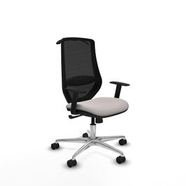 PIQUERAS Y CRESPO Silla de oficina Mardos con mecanismo Sincro, Blanco y Negro
