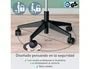 Leitz Taburete Ergo con Asiento Triangular, 5 Ruedas Giratorias, Regulable en Altura (46-59 cm), Negro, Piel Sintética